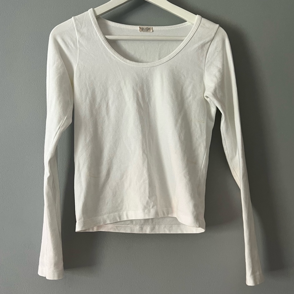 Brandy Melville White Long Sleeve Top